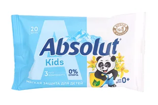 Салфетки Absolut Kids влажные гигиен дет череда 20 шт