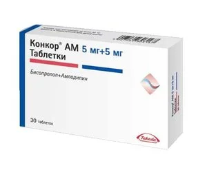 Конкор АМ 5 мг+5 мг 30 шт таблетки