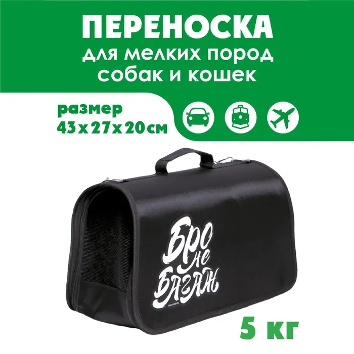 Сумка-переноска Пушистое счастье раскладная Бро не багаж 43×27×20 см