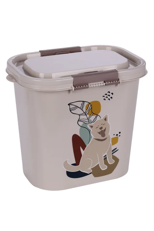 Контейнер Чистый котик для корма Dogs овальный 10 л 3 1,3×2 2,1×2 6,3 см бежевый