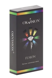 Линзы Okvision Fusion контактные цветные на 3 месяца Gray 2 D -0,00 R 8,6 2 шт