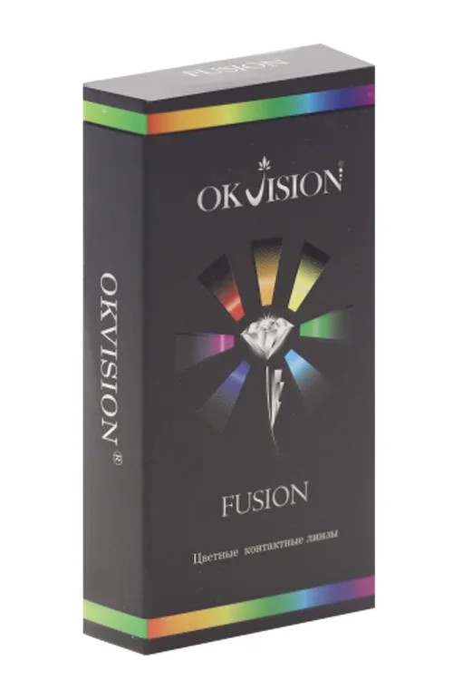 Линзы Okvision Fusion контактные цветные на 3 месяца Gray 2 D -0,00 R 8,6 2 шт