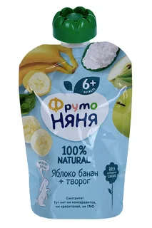 Пюре Фрутоняня На прогулку ябл / банан / творог (с 6 мес) 90 гр