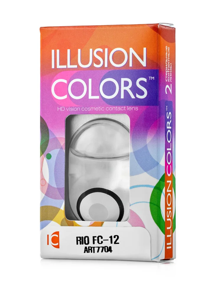 Линзы Illusion colors rio fc 12 контактные 3 месяца - 0.00/14.0/8.6/2 шт