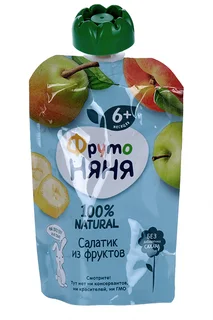 Пюре Фрутоняня Салатик из фруктов (4 фрукта) для дет ранн возр 90 гр