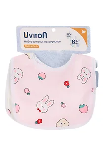 Нагрудник Uviton для кормления розовый / желтый 2 шт