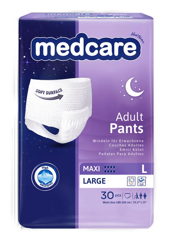 Подгузники-трусики Medcare для взрослых Maxi L 100-150 см. 30 шт (Ночные)