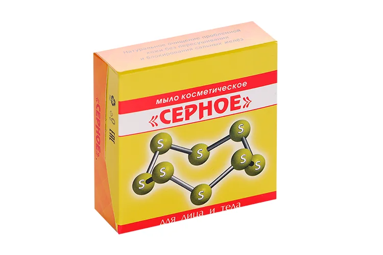 Мыло Серное косметич для лица и тела 90 гр