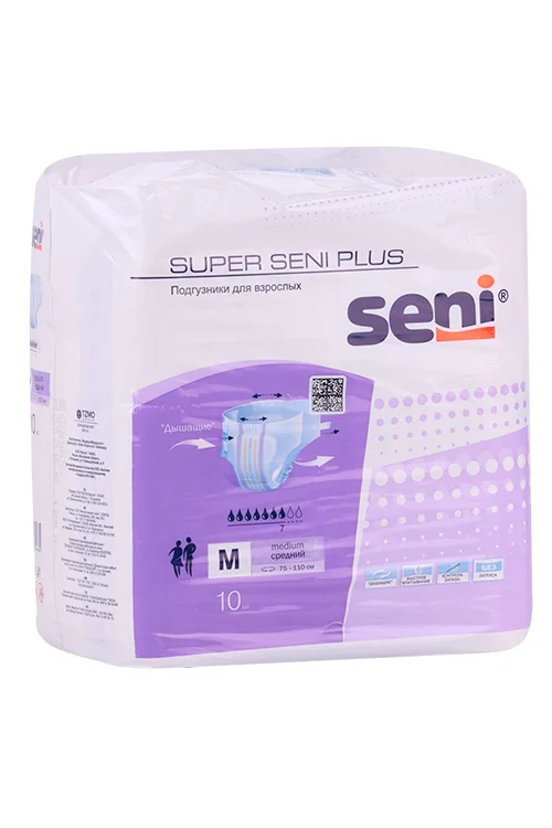 Подгузники Seni Super Plus Medium для тяжелой степени недержнаия 10 шт