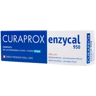 Зубная паста для чувствительной эмали зубов Enzycal 950 ppm 6+ 75ml Curaprox