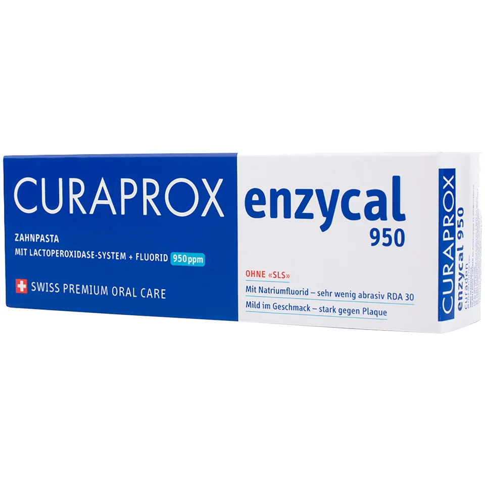 Зубная паста для чувствительной эмали зубов Enzycal 950 ppm 6+ 75ml Curaprox