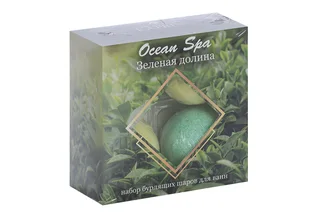 Набор Катрин бурлящие шары для ванн Ocean Spa зеленая долина, 40 г, 4 шт