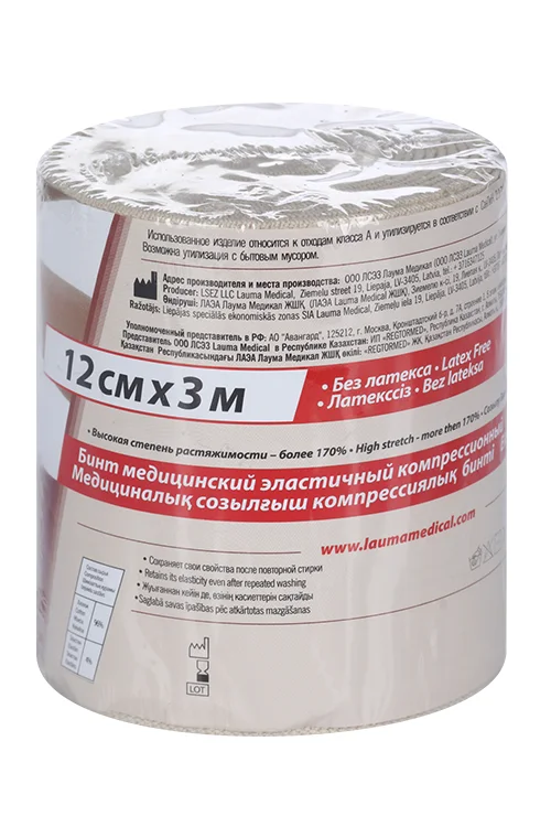 Бинт Лаума эластичный 12 см × 3 м