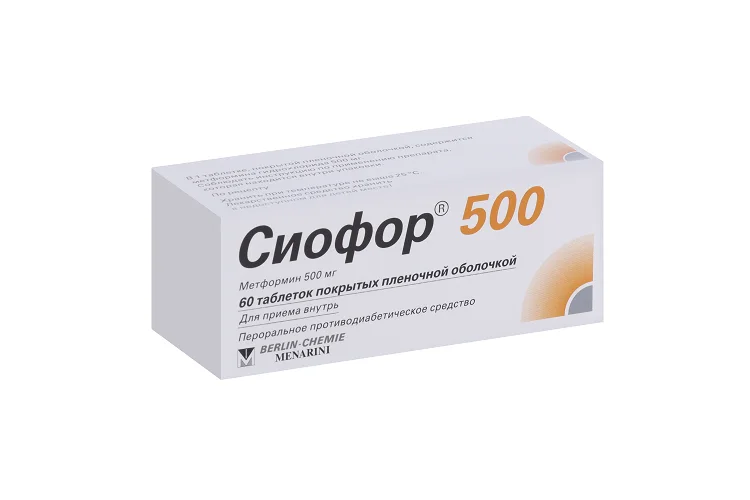 Сиофор 500 таблетки 500 мг 60 шт