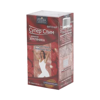 Слим чай Супер Cлим Земляника ф п 2 гр 30 шт
