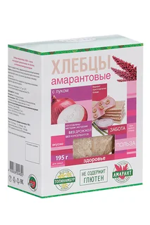 Хлебцы амарантовые Di&Di с луком без глютена 195 гр