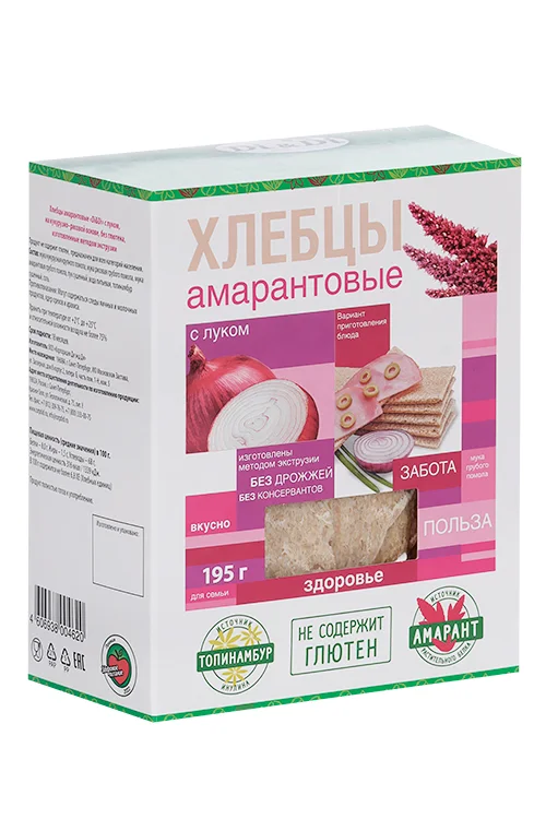 Хлебцы амарантовые Di&Di с луком без глютена 195 гр
