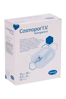 Повязка Cosmopor I.V. Transparent пластырного типа стерил для фикс канюль 12×10 см 50 шт