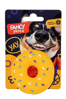 Игрушка для щенков Fancy Pets пончик желтый / розовый