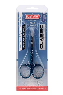 Ножницы маникюрные Silver Star для кутикулы ручная заточка НСС 6 Blue Classic