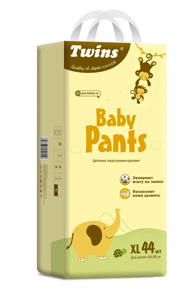 Подгузники-трусики детские Твинс XL (15-25 кг) 44 шт