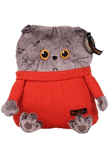 Игрушка-подушка Budi Basa Кот Басик в свитере с косами 32 см