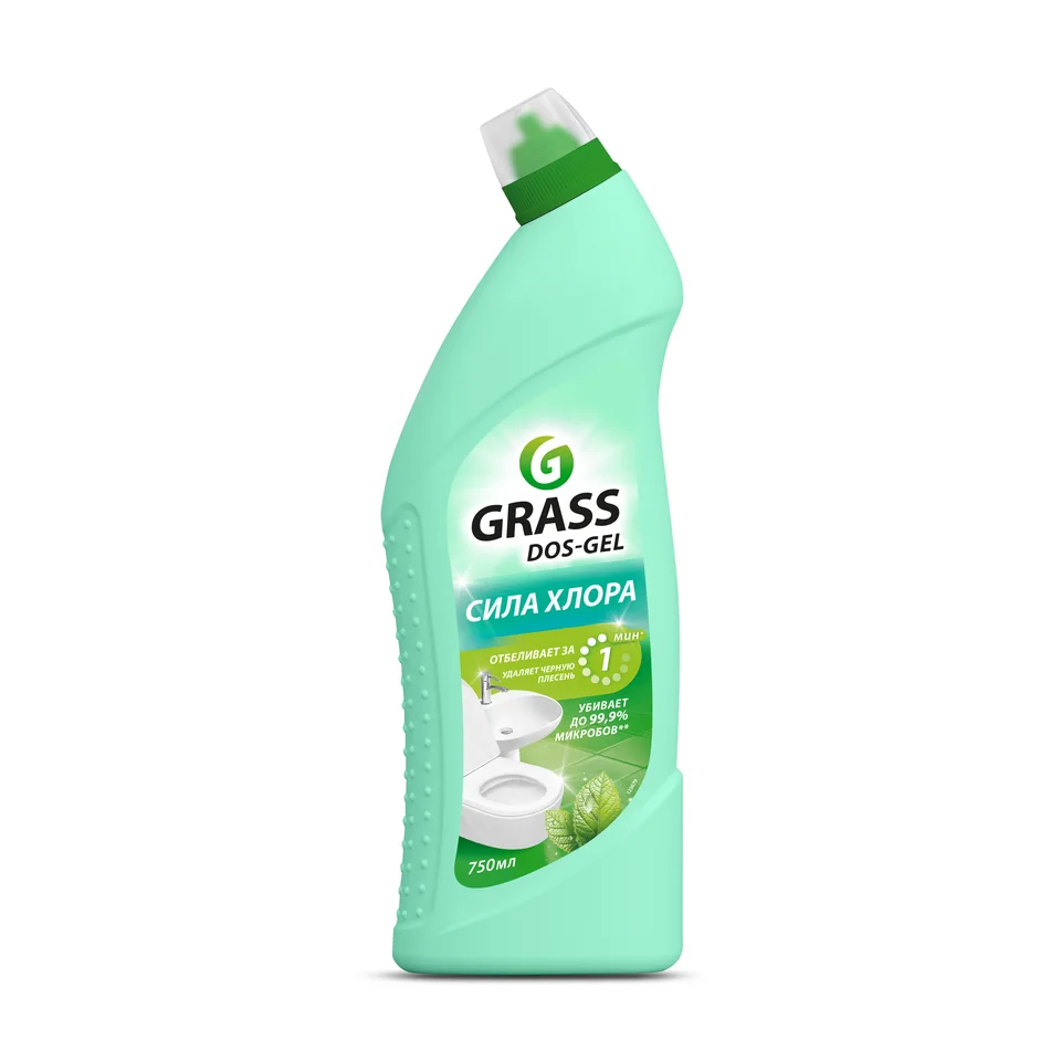 Grass Универсальный чистящий гель "DOS GEL" Мятная сила (флакон 750 мл)