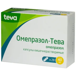 Омепразол-Тева 40 мг 28 шт капсулы кишечнорастворимые