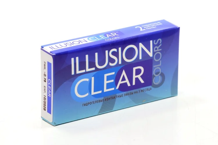 Линзы Illusion clear контактные прозрачные 3 месяца -0,75/8,6/2 шт