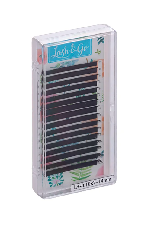 Ресницы Lash&Go для наращивания микс L+/0,10/7-14 mm 16 линий черные