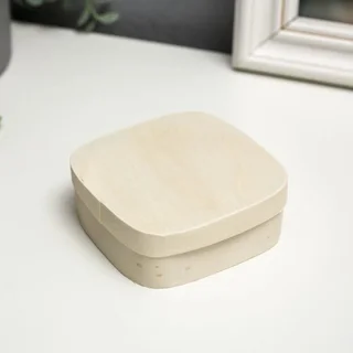 Шкатулка для росписи Скругленный квадрат 8×3×8 см