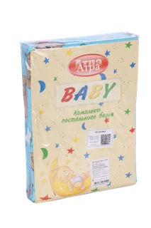 Детское постельное бельё Baby Мишки цвет голубой 112×147 см/110×150 см/60×60 см бязь 142 гр/м