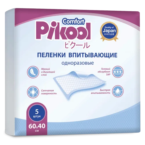 Пеленки Пикул однораз 40×60 см 5 шт