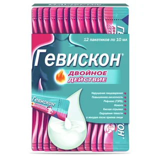 Гевискон Двойное Действие суспензия (мята) саше 10 мл 12 шт