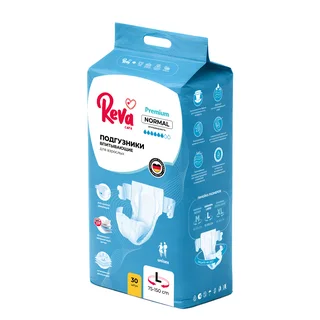 Подгузники на липучках для взрослых Reva Care Normal L 30 шт