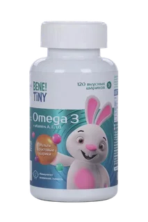 Омега 3 Bene Tiny со вкусом тутти-фрутти детская 120 шт капсулы жевательные