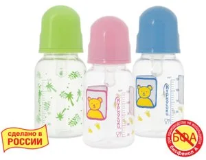 Курносики Бутылочка с крышкой соска силикон 125 мл (11001)