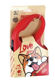 Рулетка Пушистое счастье для собак Love you 4 м вес животного до 12 кг