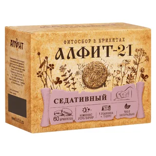 Алфит-21 Седативный, 120 г (60 брикетов по 2 г), Алфит