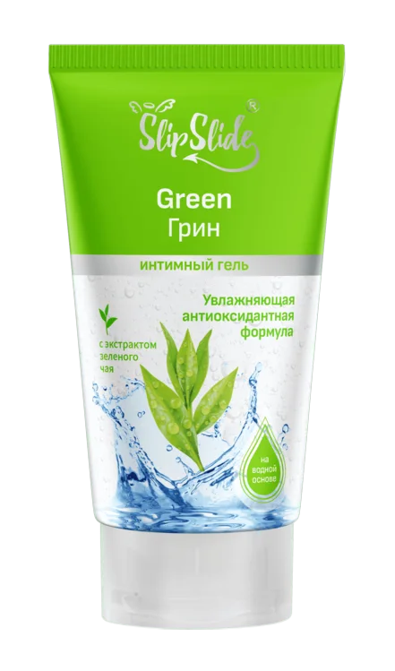 Гель-смазка интим СлипСлайд увлажн антиоксид формула экстр зеленого чая (Green) 150 мл