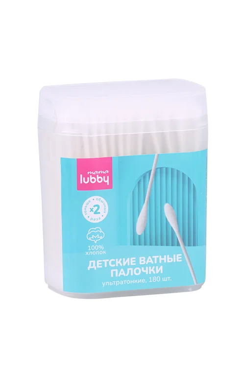 Ватные палочки Mama Lubby детские ультратонкие 180 шт