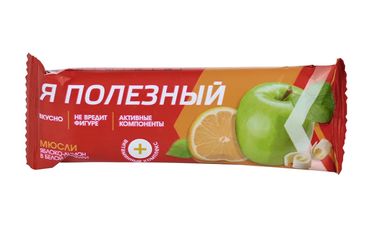 Батончик мюсли Я полезный яблоко / лимон с витаминами 25 гр