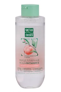 Вода Чистая линия мицеллярная для сухой и чувст кожи экстракт зеленого чая / персик 400 мл