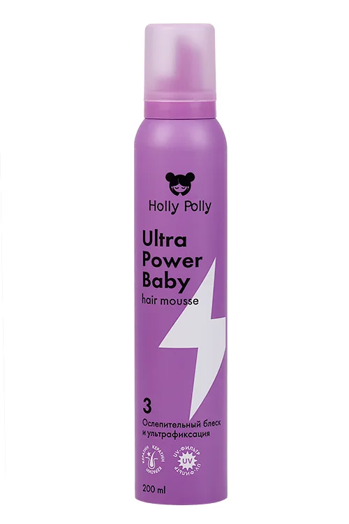 Мусс для волос Holly Polly Ultra Power Baby Ослепительный Блеск и Ультрафиксация 200 мл
