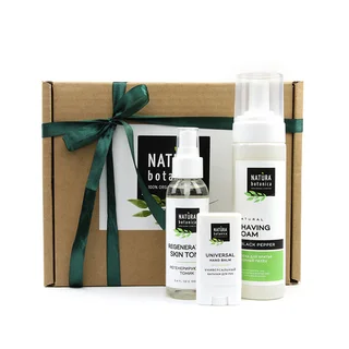 Набор Natura Botanica for men подарочный Пена для бритья / Тоник / Бальзам для рук