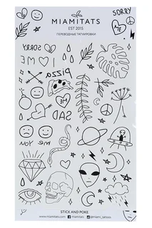 Тату переводные Miamitats Stick and Poke (maxi) (2679)