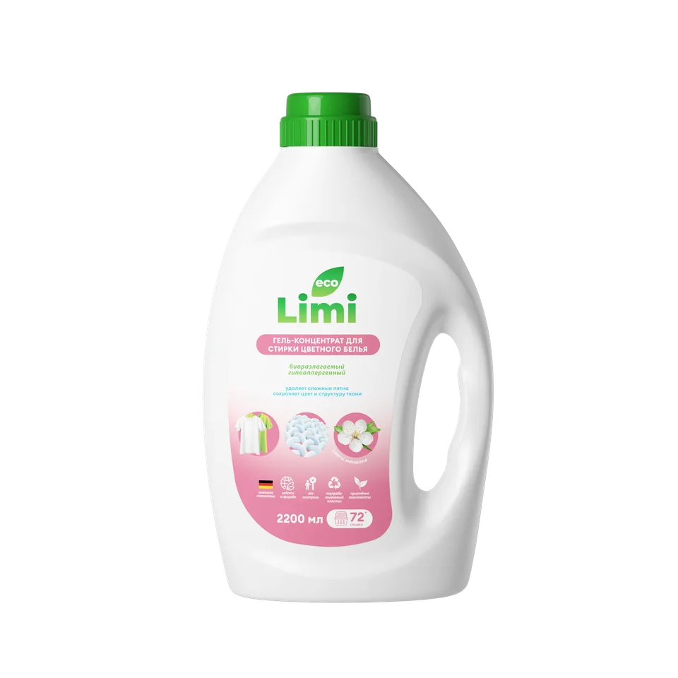 Гель-концентрат для стирки цветного белья Цветы миндаля 2,2 л Limi