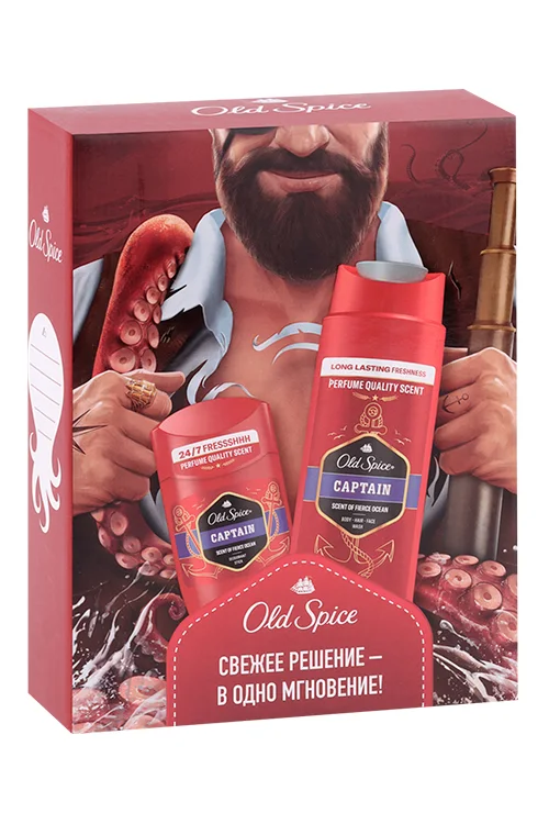 Набор Old Spice Captain дезодорант-стик 50 мл / гель для душа 3 в1 250 мл