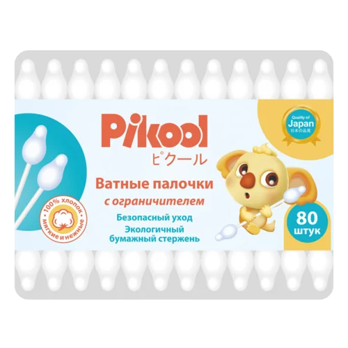 Ватные палочки гиг Пикул детские с огранич 80 шт