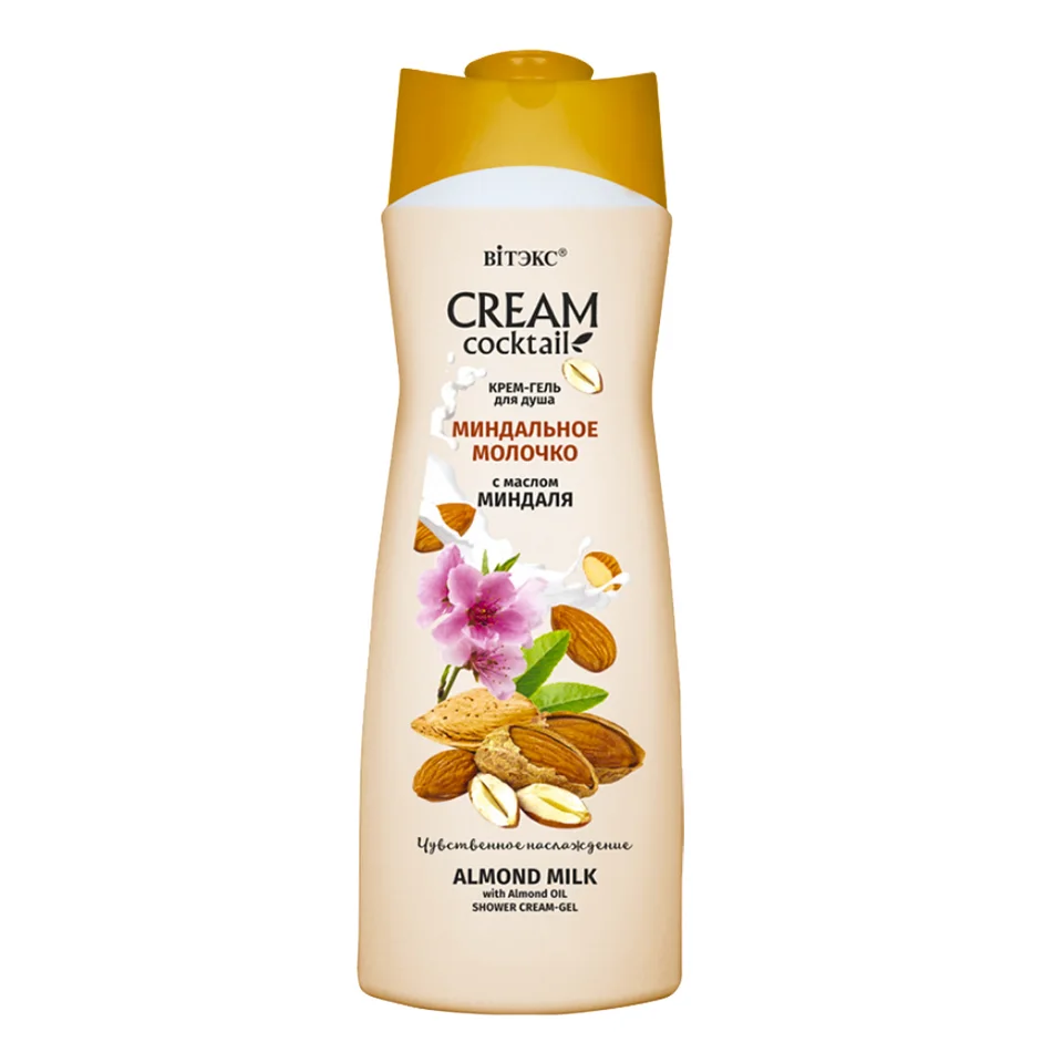 Крем-гель для душа Миндальное молочко с маслом миндаля Cream Cocktail 515 мл Витэкс